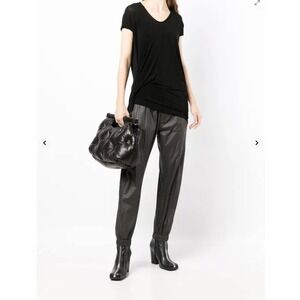 Rick Owens Oversized Extra Long Logo Print T Shirt Black M NWT $595